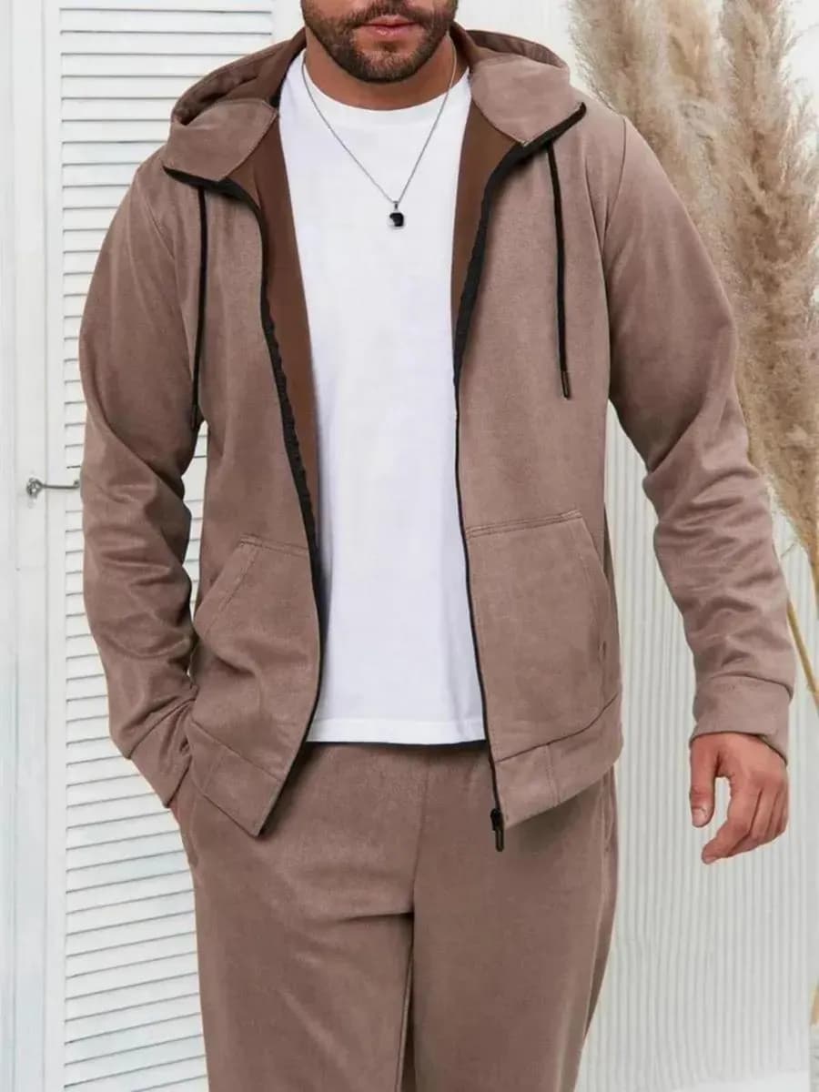 Спортивный костюм на молнии с капюшоном мужской