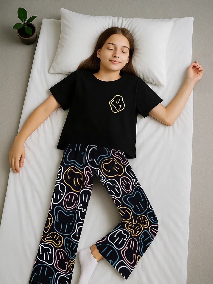 Пижама со штанами и футболкой оверсайз хлопок