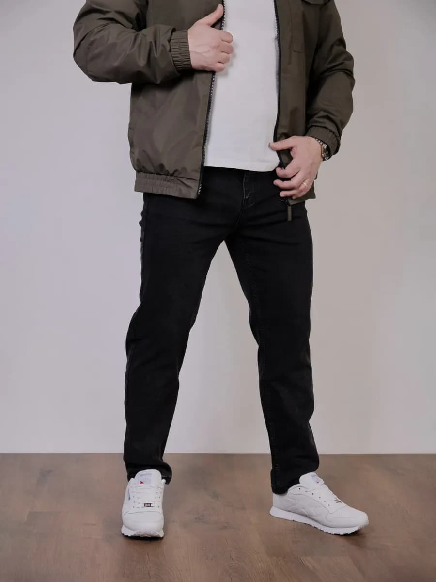 Джинсы зауженные к низу стрейч бананы