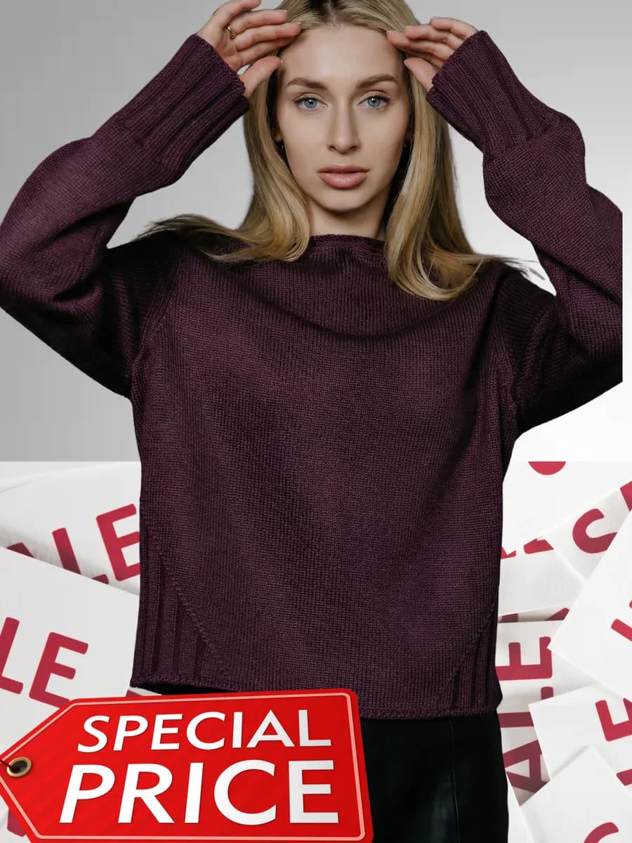 Джемпер теплый стильный свитер без горла шерсть