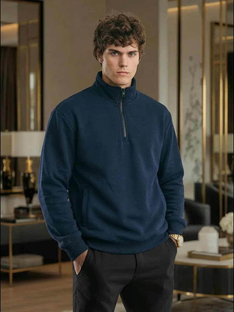 Свитшот полузамок с молнией начес