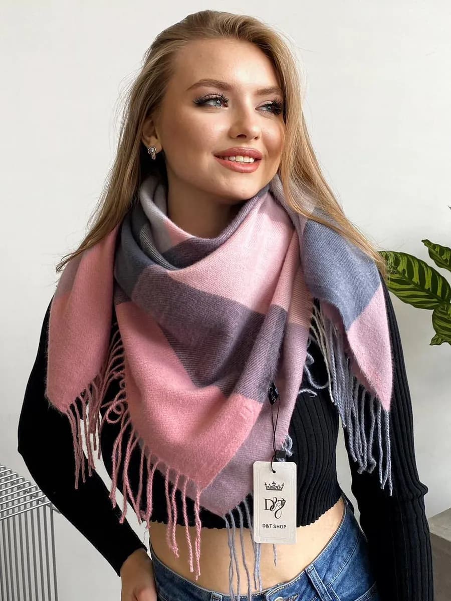 Платок кашемир теплый зимний