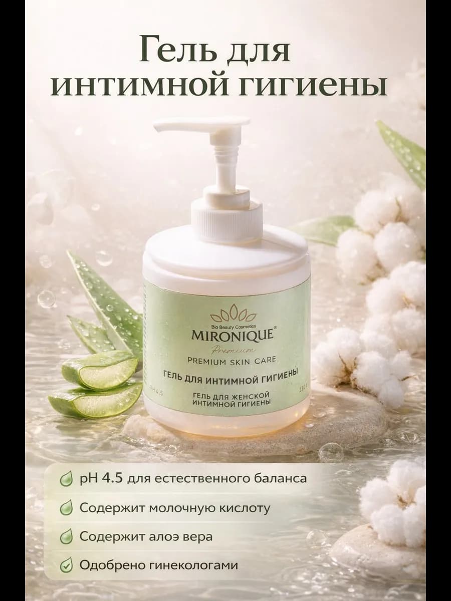 Гель парфюм для интимной гигиены с молочной кислотой ph 4.5