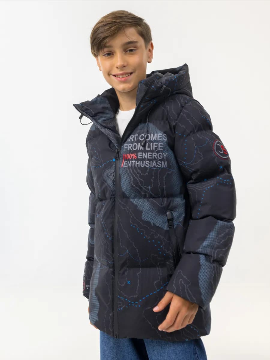 Куртка зимняя для подростка пуховик с капюшоном