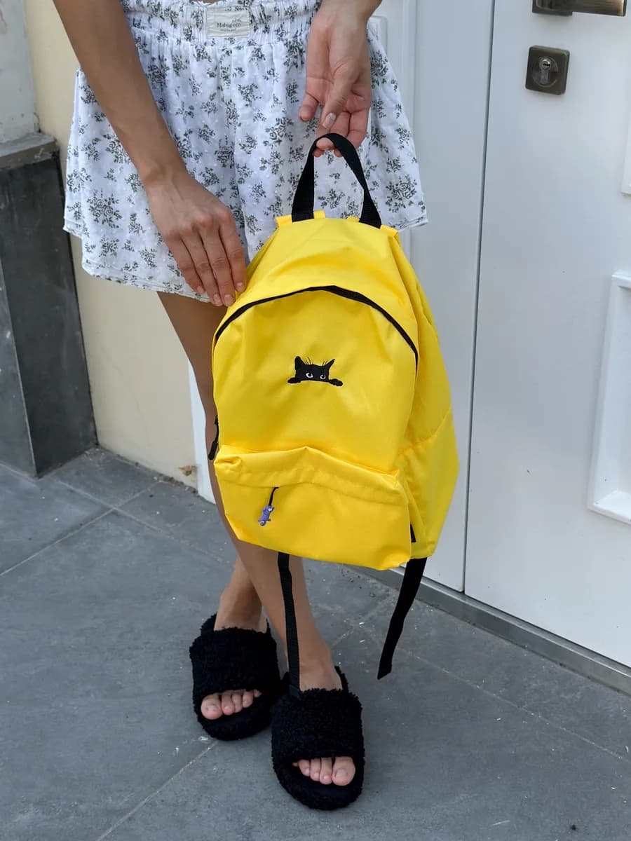 Рюкзак школьный для подростков Черный котик