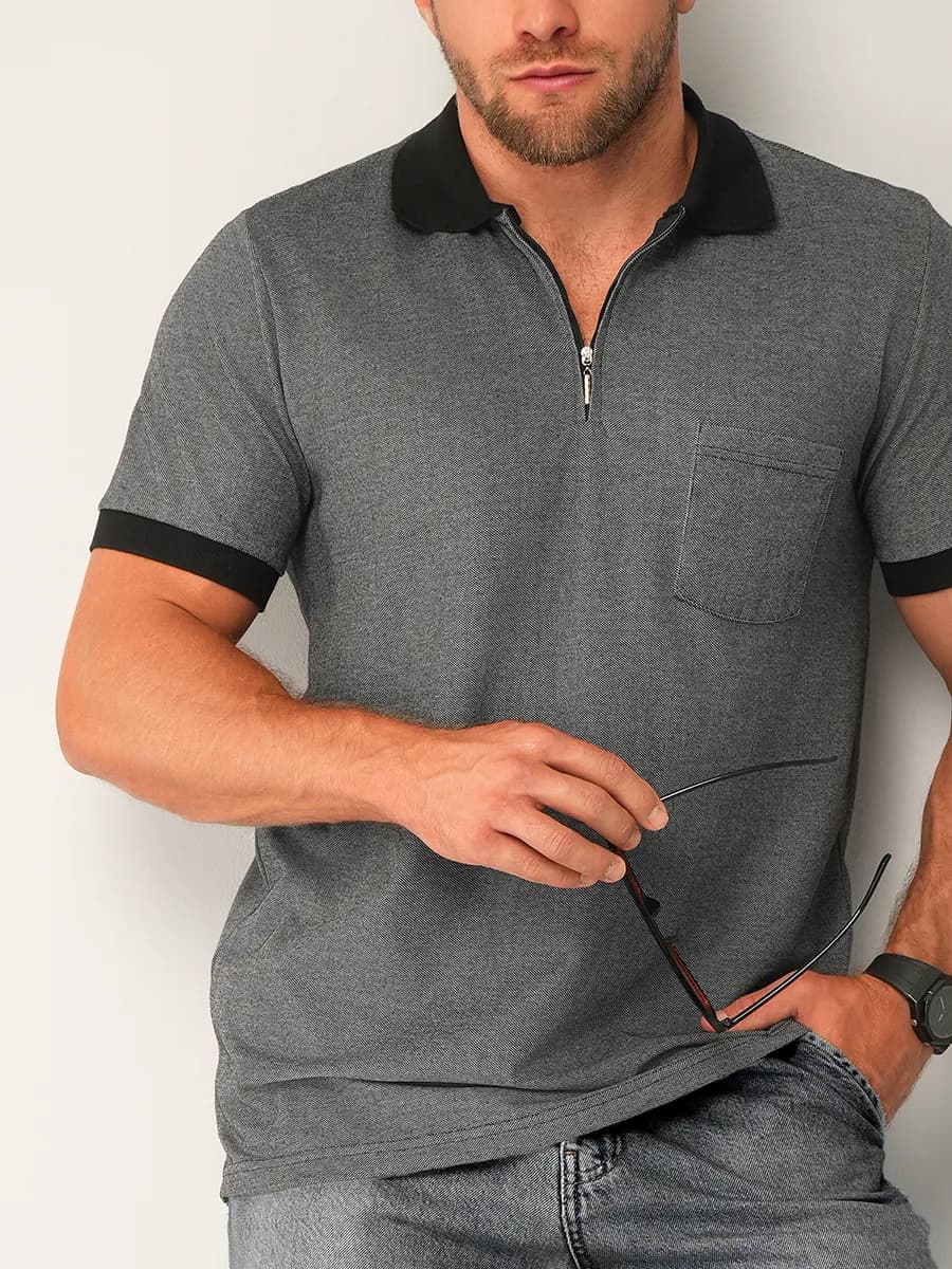 Футболка поло на молнии тенниска