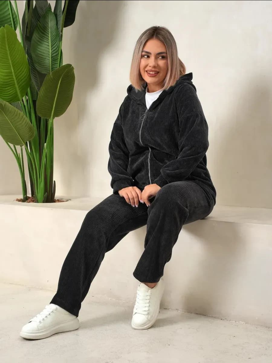 Теплый костюм вельветовый большие размеры