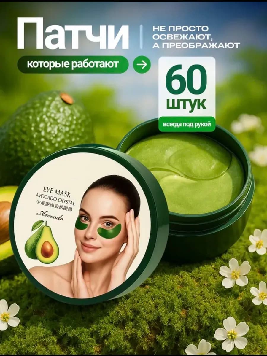 Патчи для глаз с экстрактом авокадо