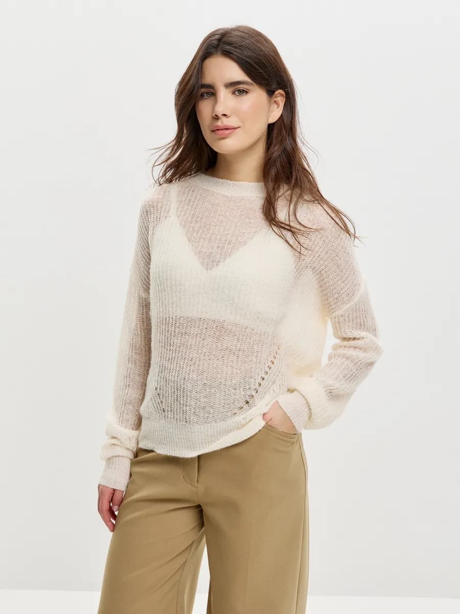 Джемпер паутинка тонкий оверсайз