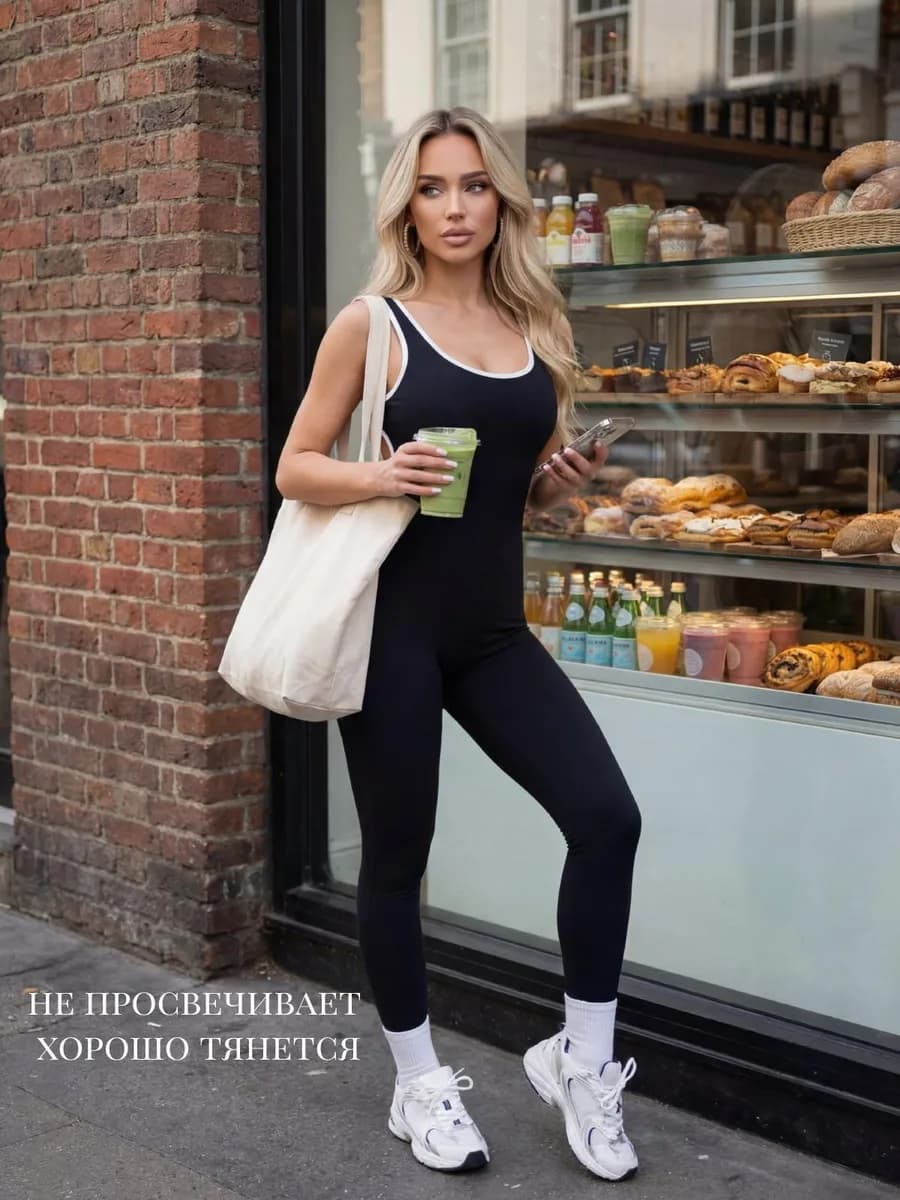 Комбинезон спортивный для фитнеса йоги black out