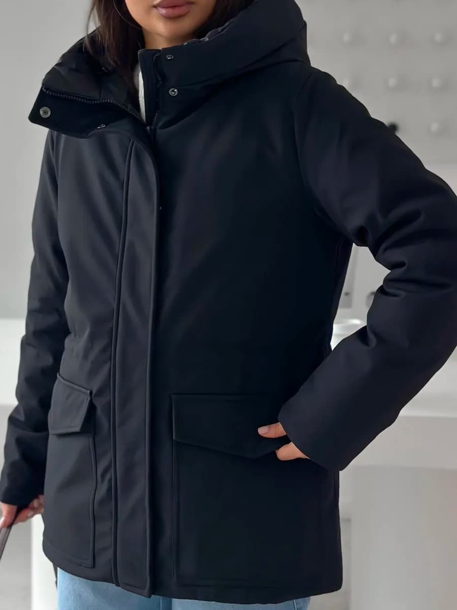 Куртка парка удлиненная с капюшоном