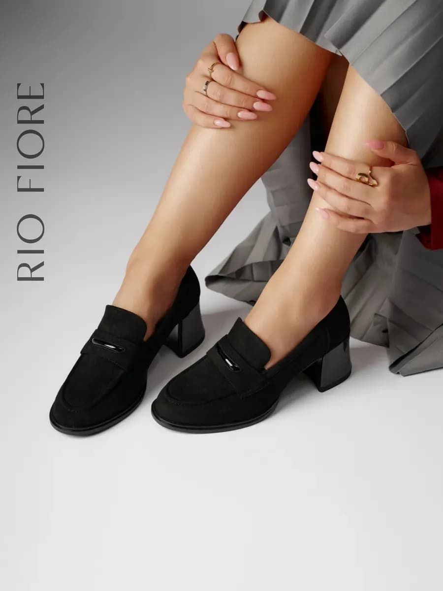 Туфли на устойчивом каблуке офисные