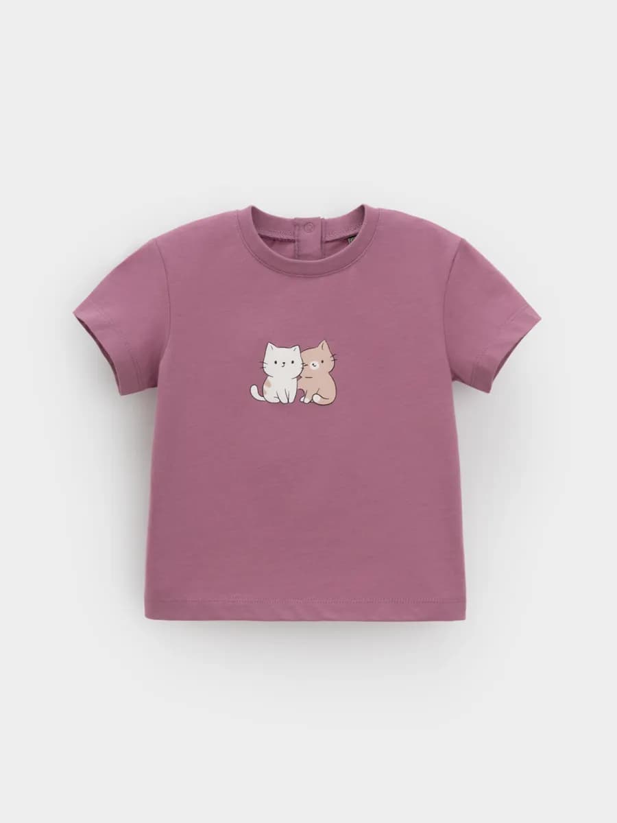 Трикотажная футболка с принтом для малыша, хлопок