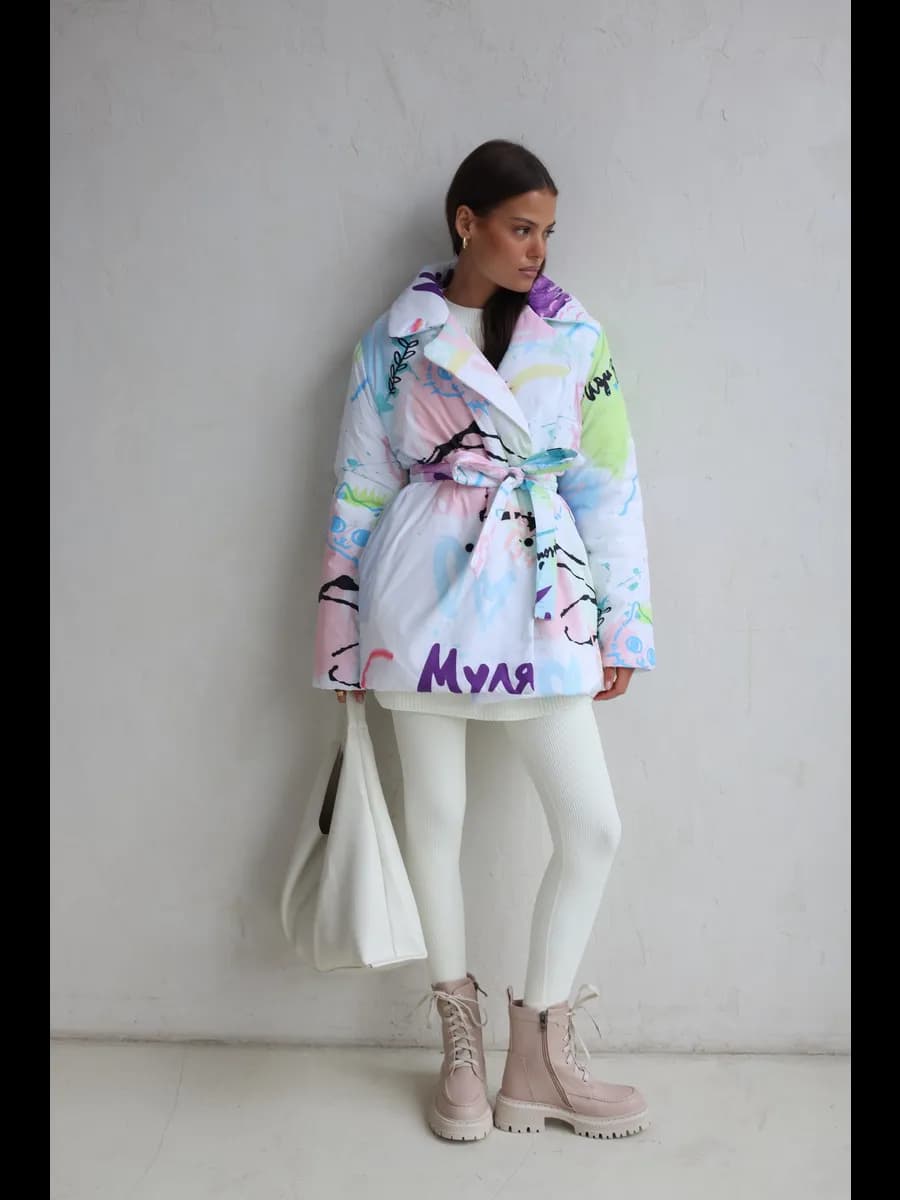 Куртка демисезонная удлиненная утепленная без капюшона