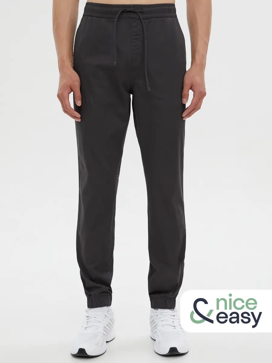 Мужские прямы брюки-джоггеры из хлопка