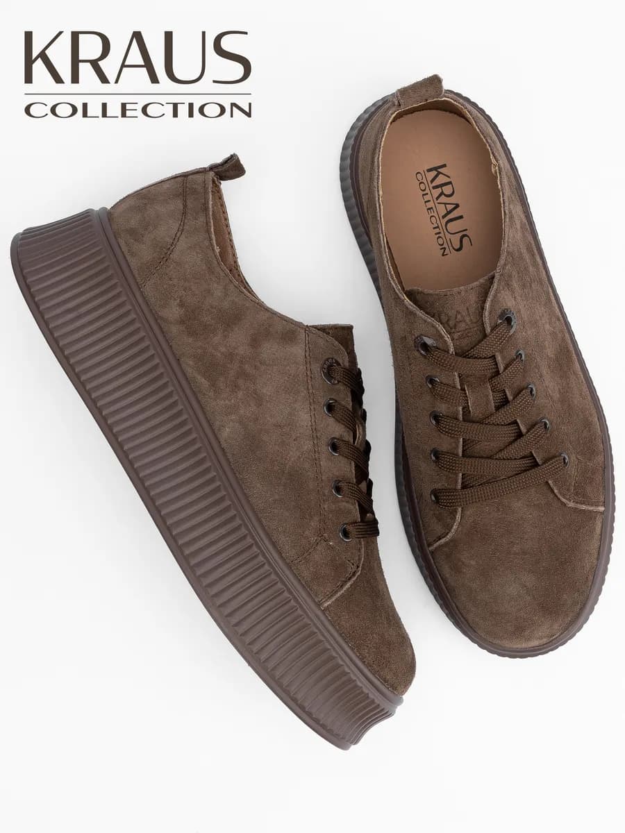 Кеды на платформе коричневые женские