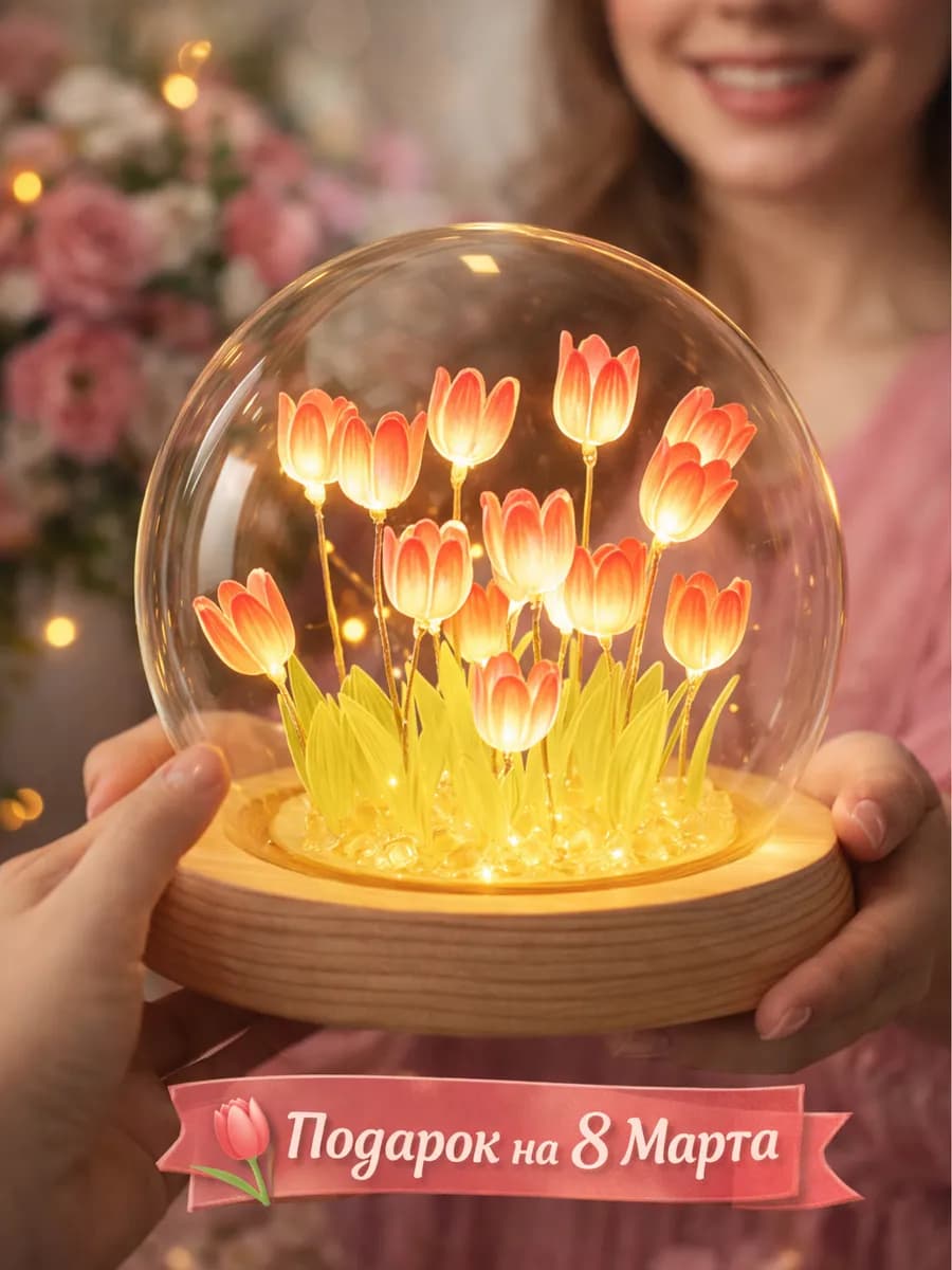 Ночник с тюльпанами подарок на 8 марта
