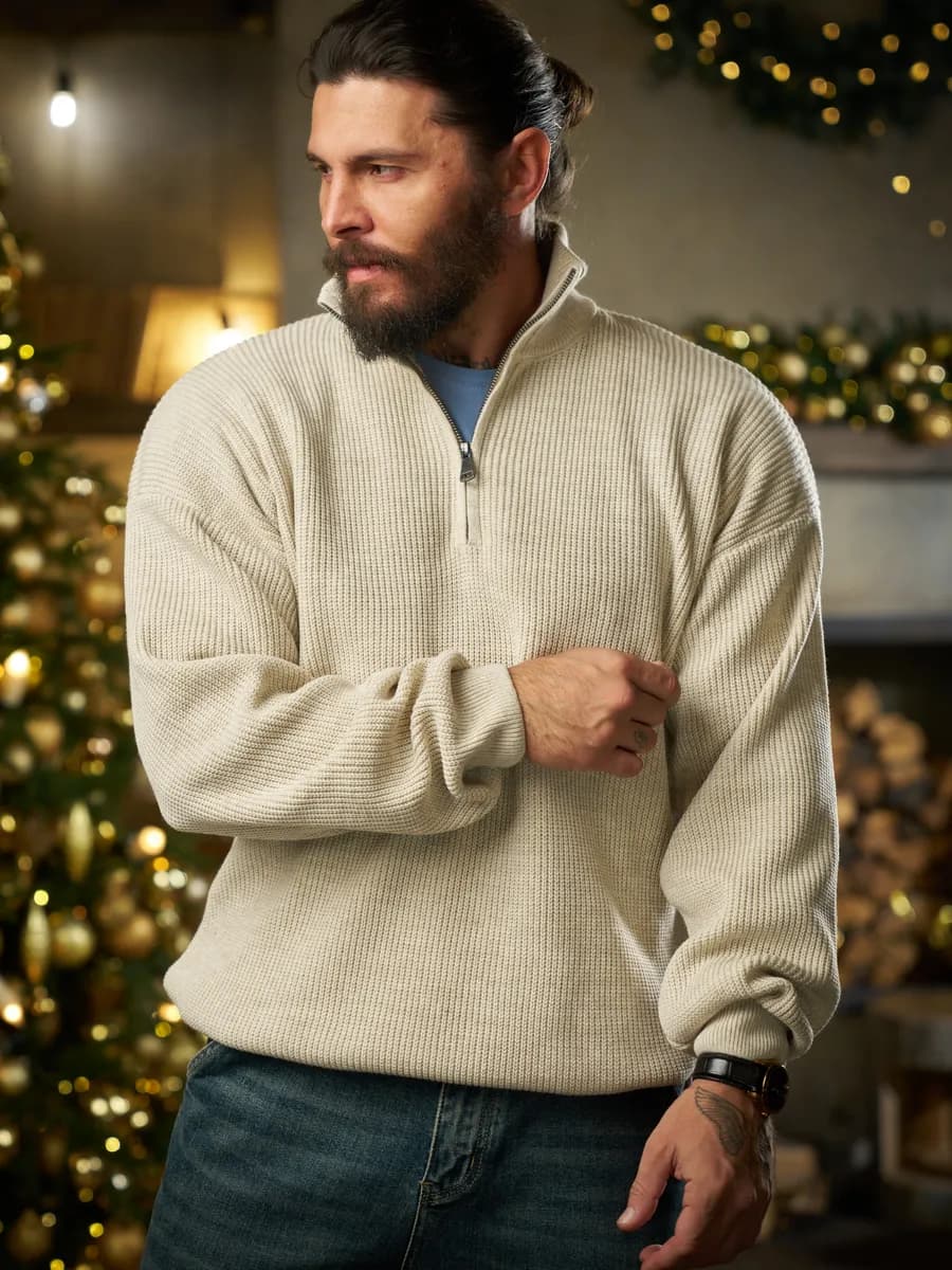 Свитер на молнии полузамок олд мани