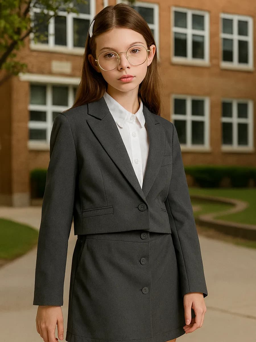 Пиджак школьный классический укороченный