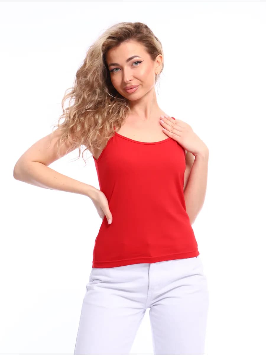 Майка бельевая летняя на тонких бретелях