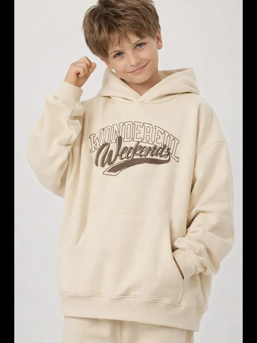 Худи оверсайз с капюшоном без начеса