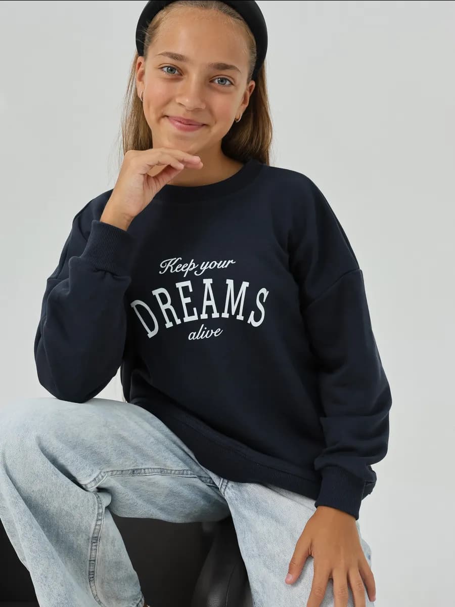 Свитшот без начеса кофта оверсайз толстовка подростковая