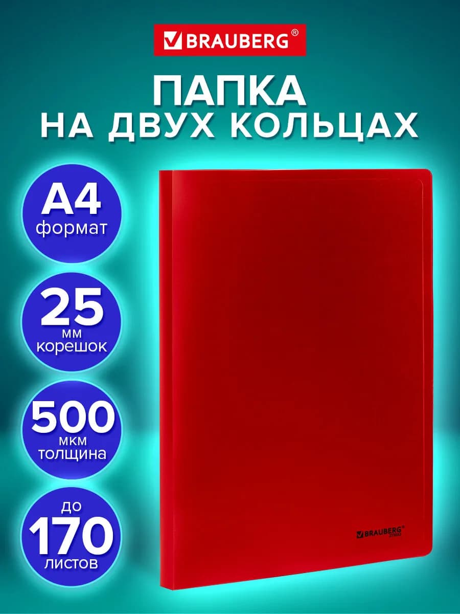 Папка для документов А4 канцелярская офисная на 2 кольцах
