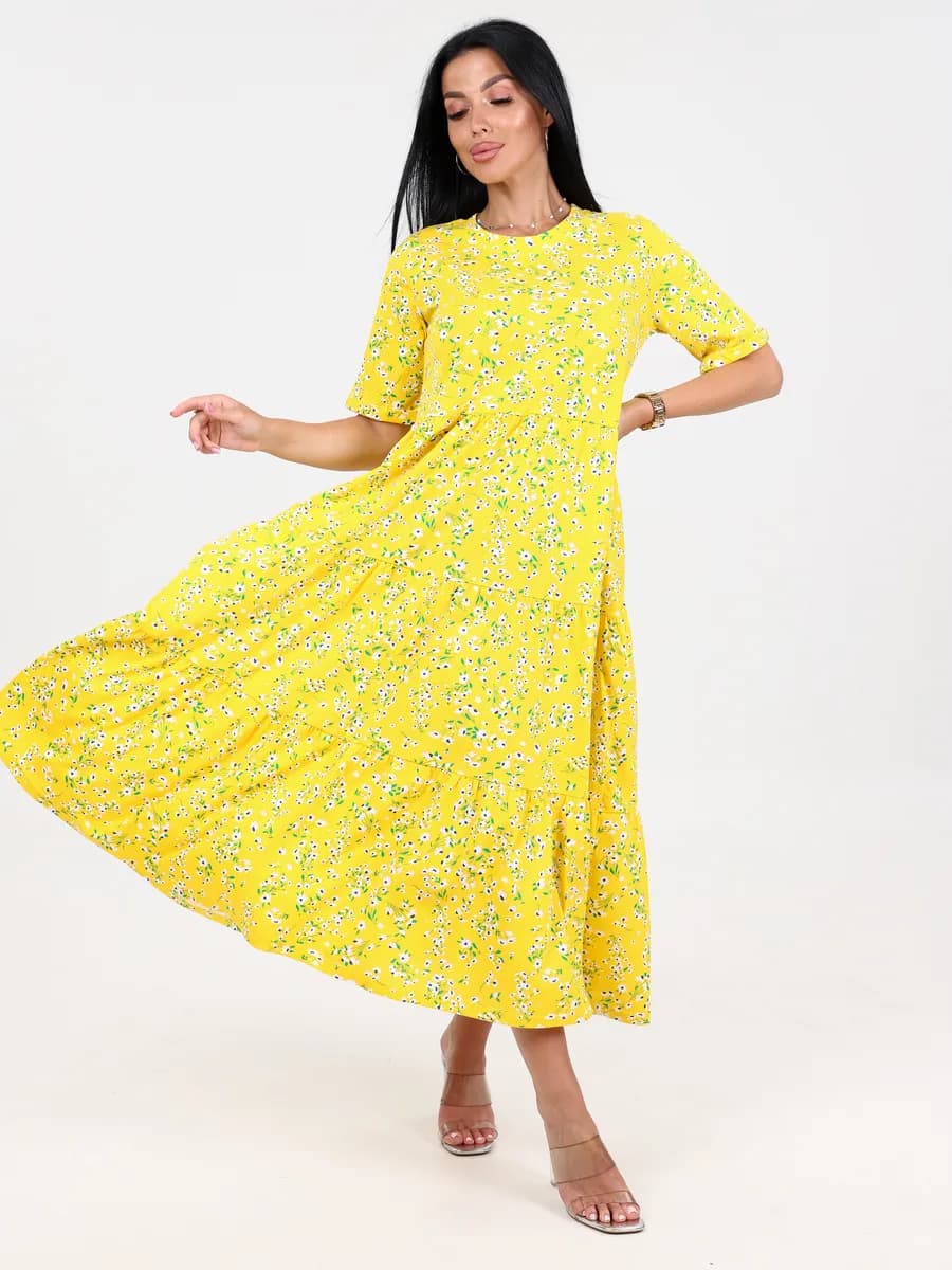 Платье летнее нарядное желтое