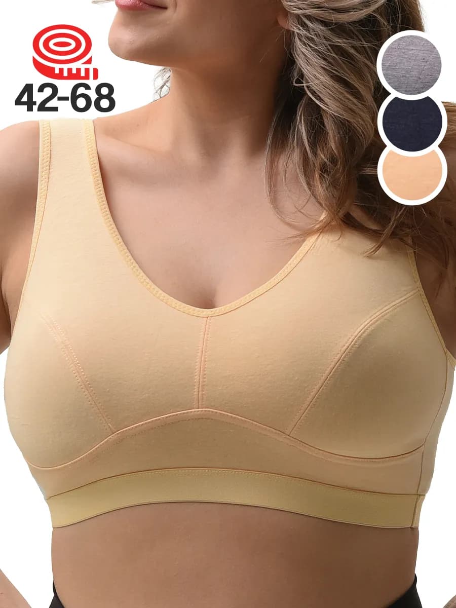 Бюстгальтер без косточек и поролона на большую грудь