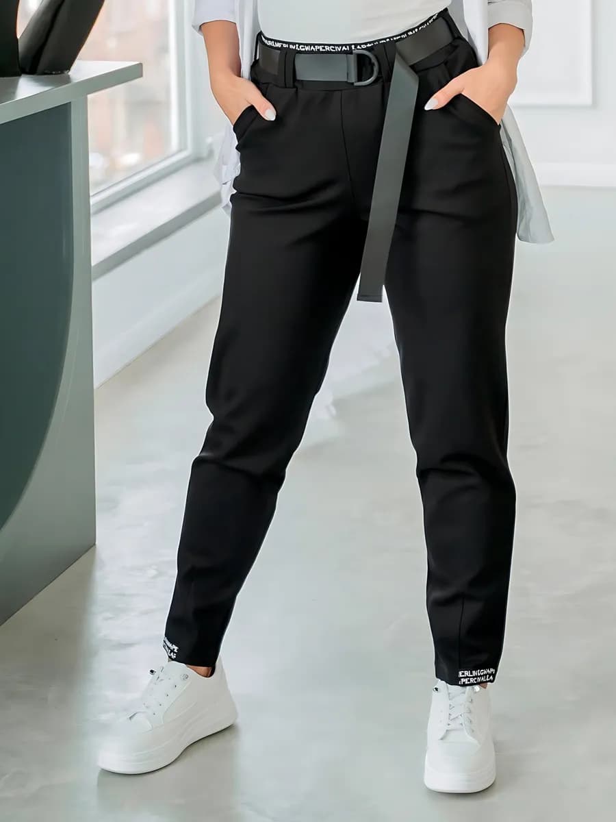 Брюки бананы на резинке зауженные весна