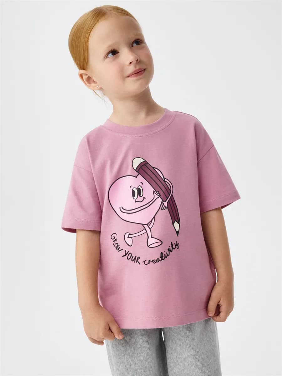 Футболка оверсайз хлопковая с принтом