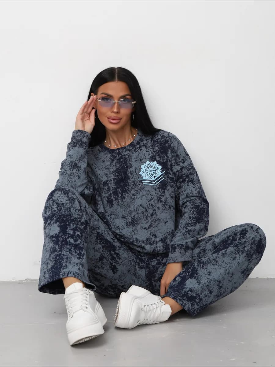 костюм домашний с брюками теплый хлопок варенка