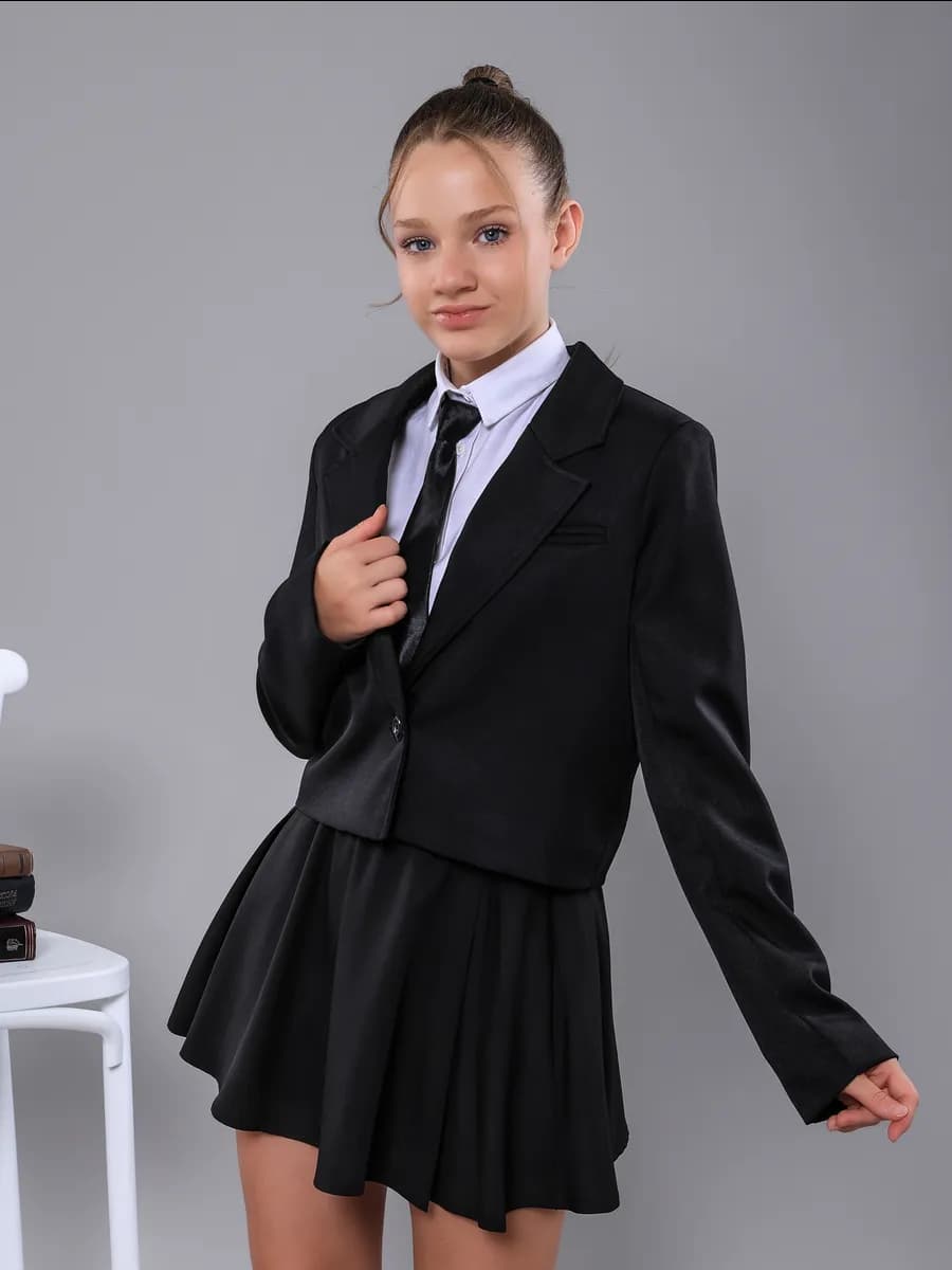 Пиджак укороченный для девочки школьный