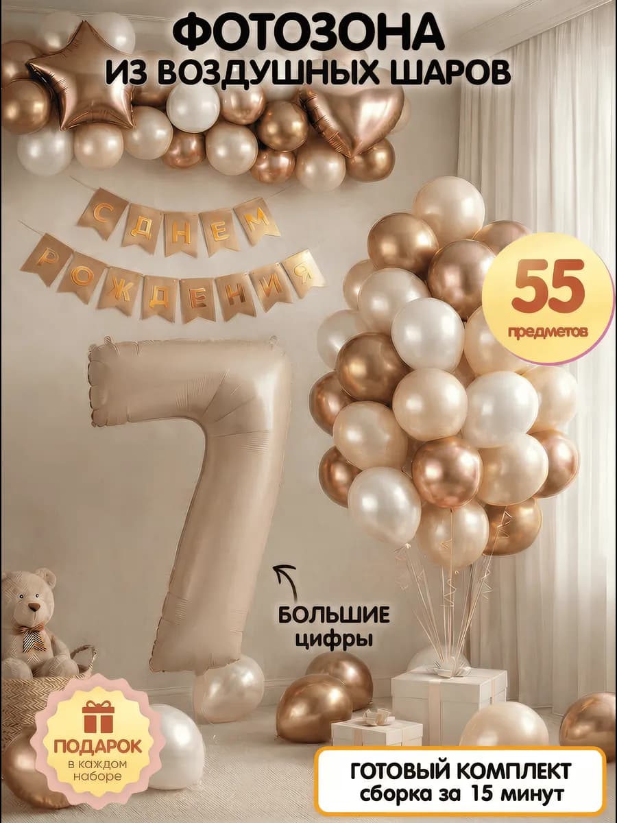 Фотозона с днём рождения 7 лет