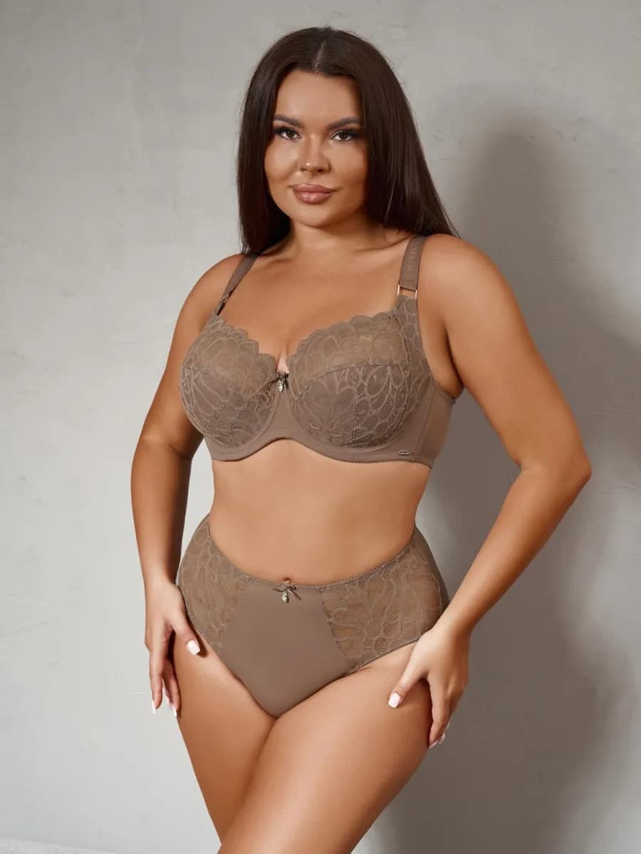 Комплект белья без поролона кружевной большие размеры