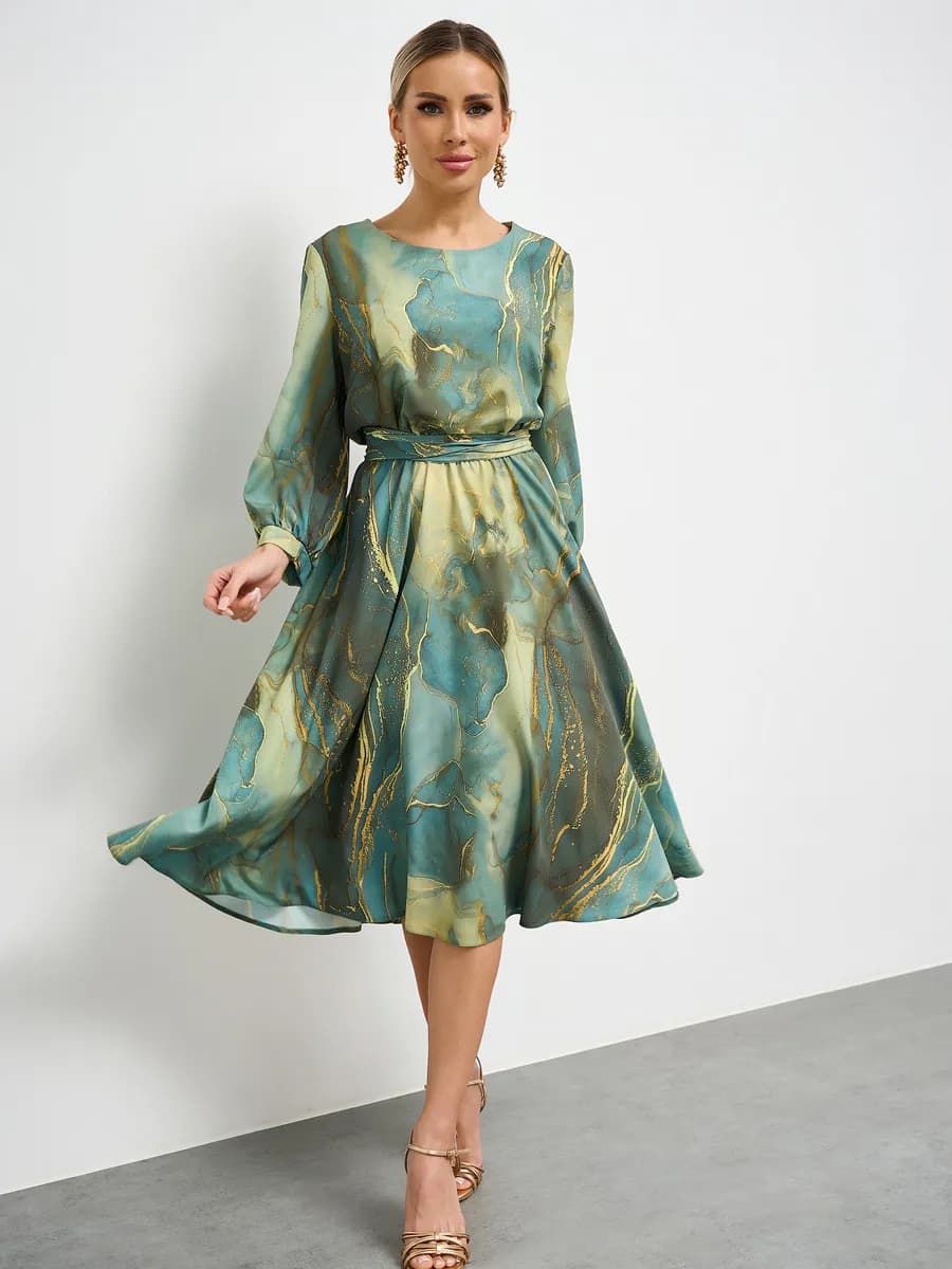 Платье вечернее офисное с рукавом