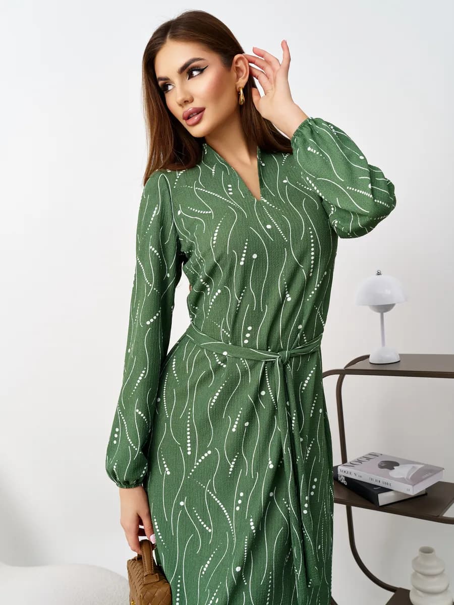 Платье офисное длинное вечернее с длинным рукавом