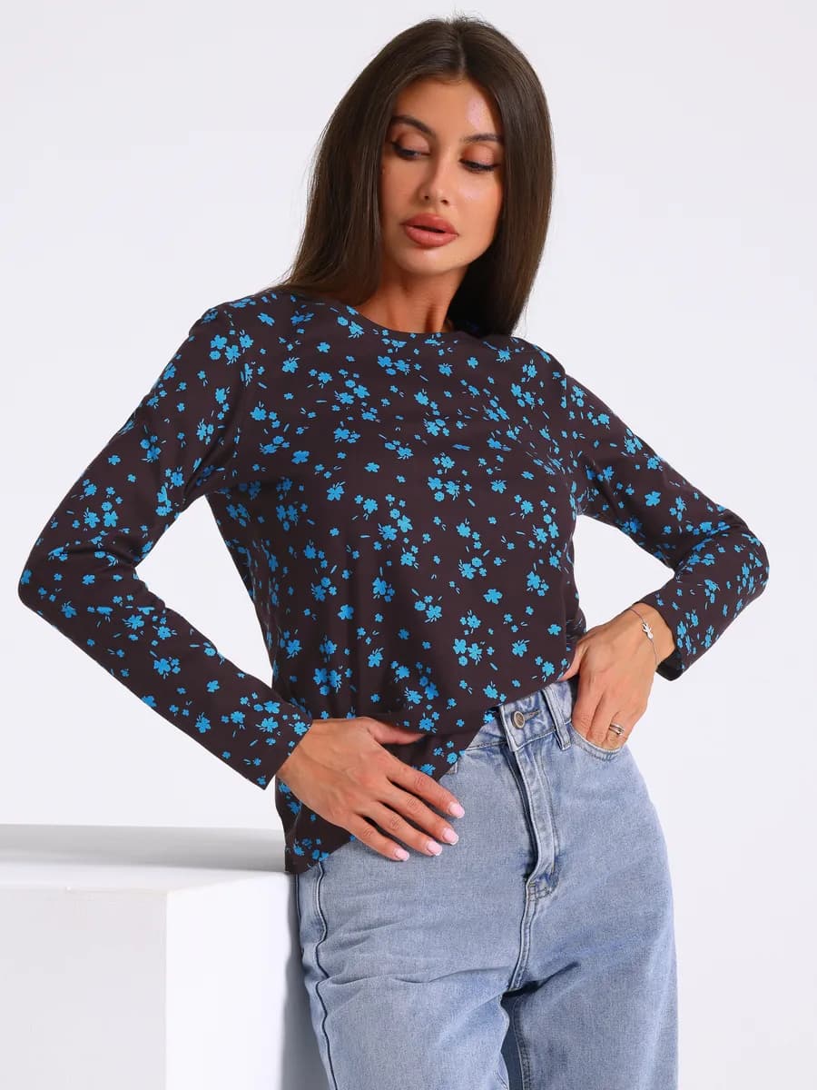 Лонгслив с принтом хлопок 100%