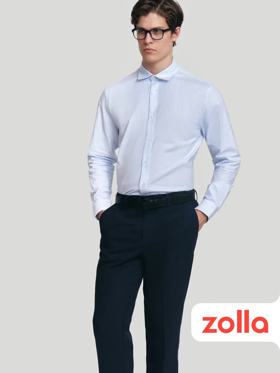 Мужская рубашка из хлопка в полоску