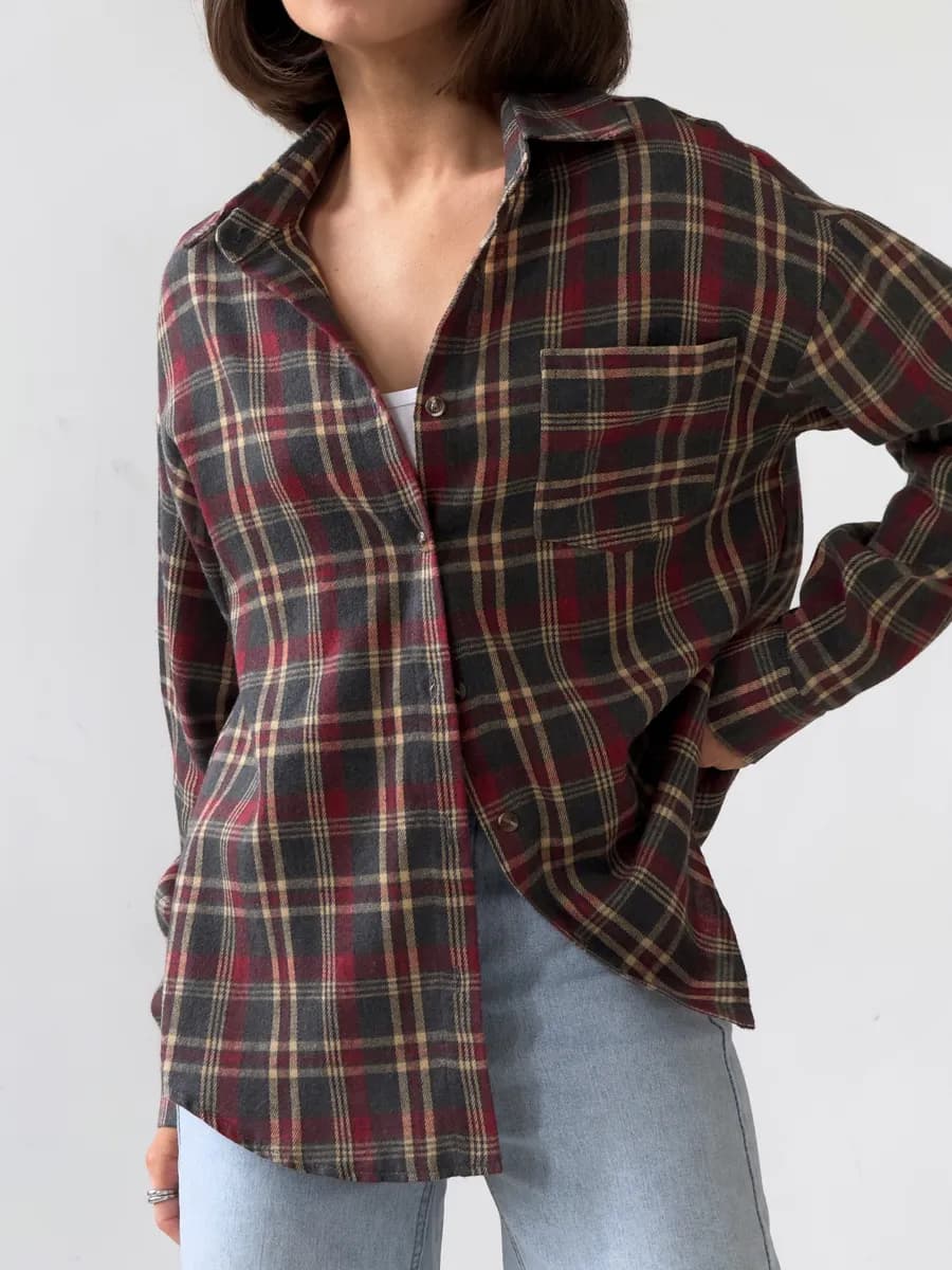 Рубашка в клетку оверсайз