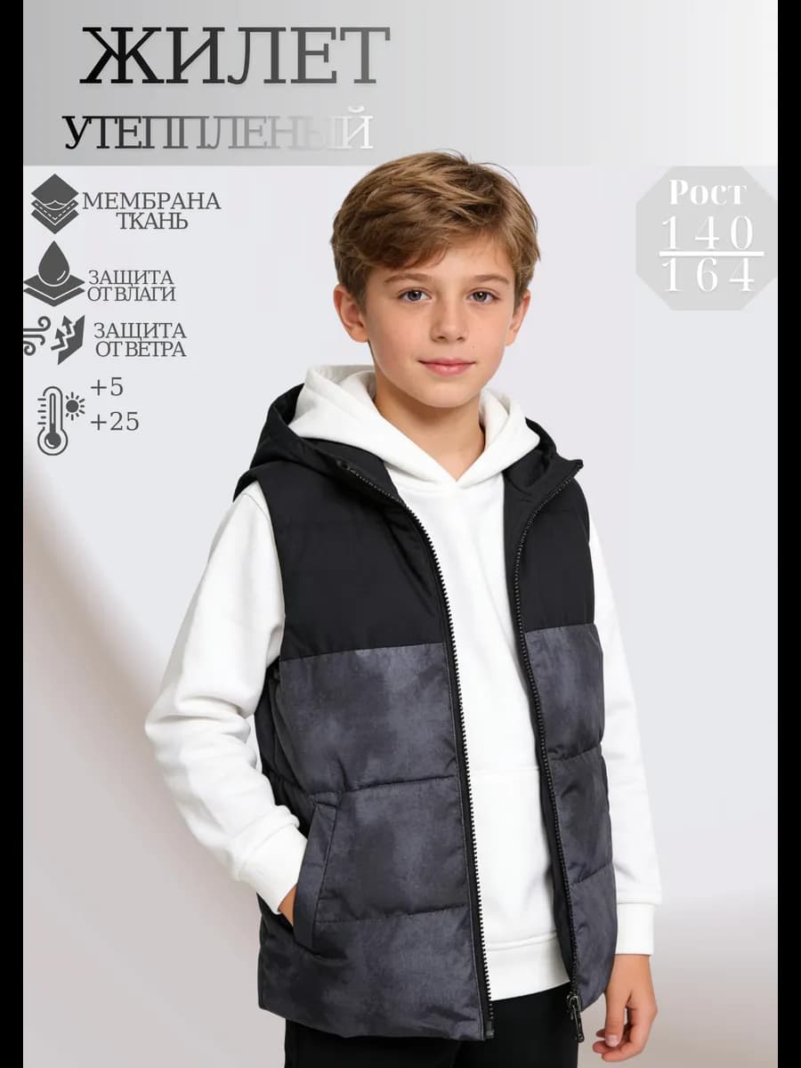 Жилетка утепленная безрукавка осенняя для мальчика