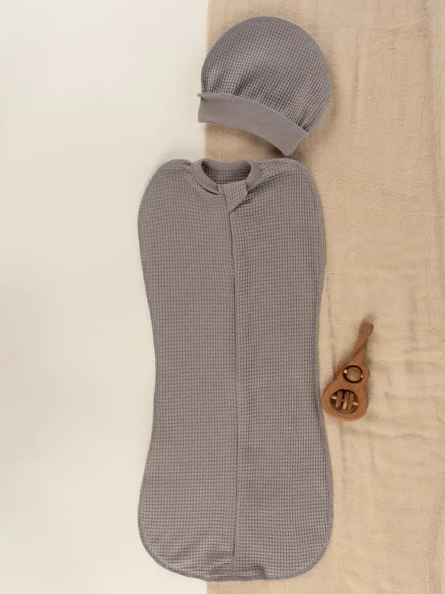 Пеленка кокон с шапкой для новорожденных