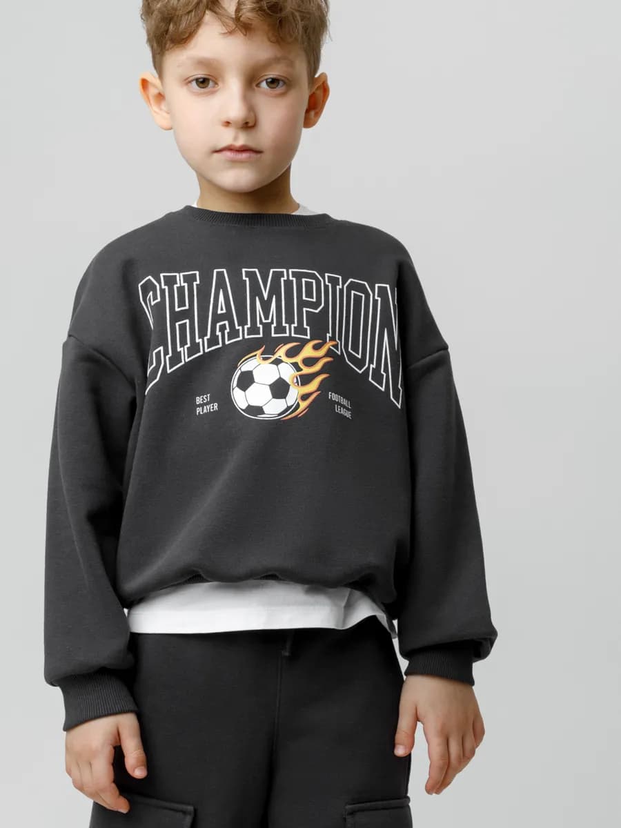 Свободный свитшот с принтом для мальчика