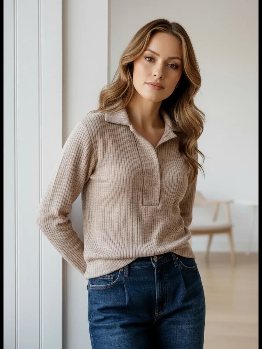 Джемпер поло трикотажный