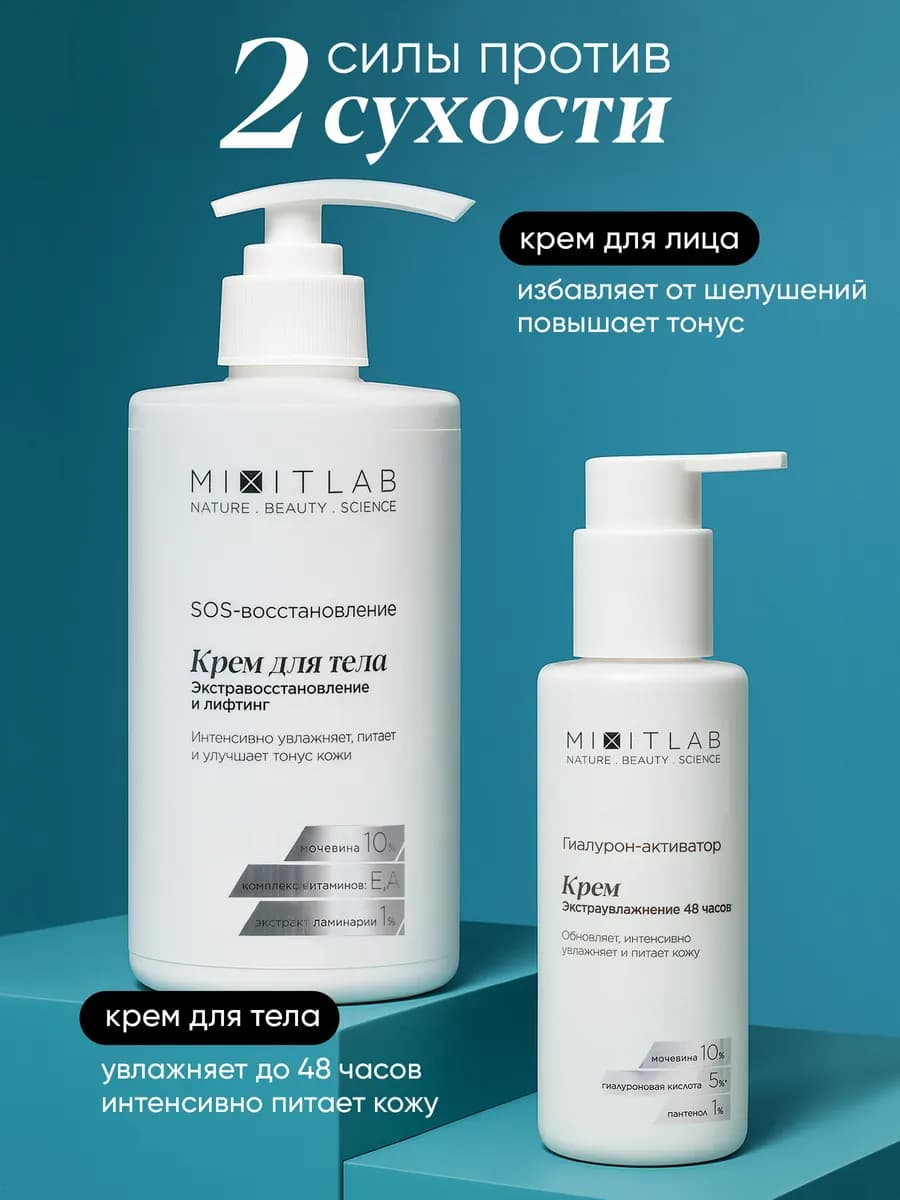 Увлажняющий крем для лица, тела, рук и ног с мочевиной LAB W…