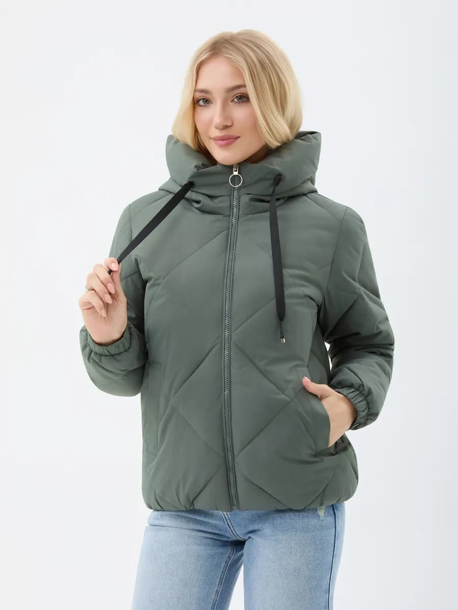 Куртка демисезонная с капюшоном короткая зефирка