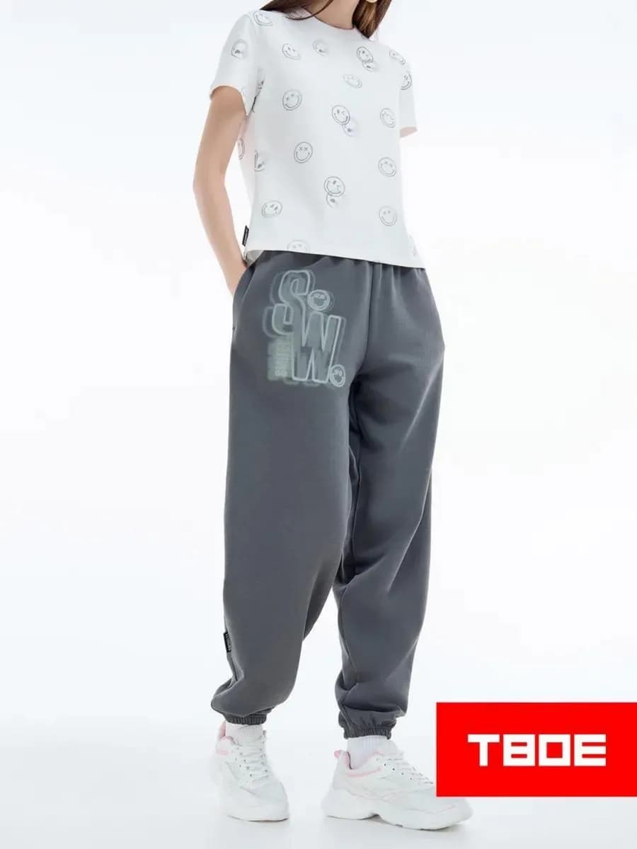 Спортивные брюки оверсайз с принтом Smiley