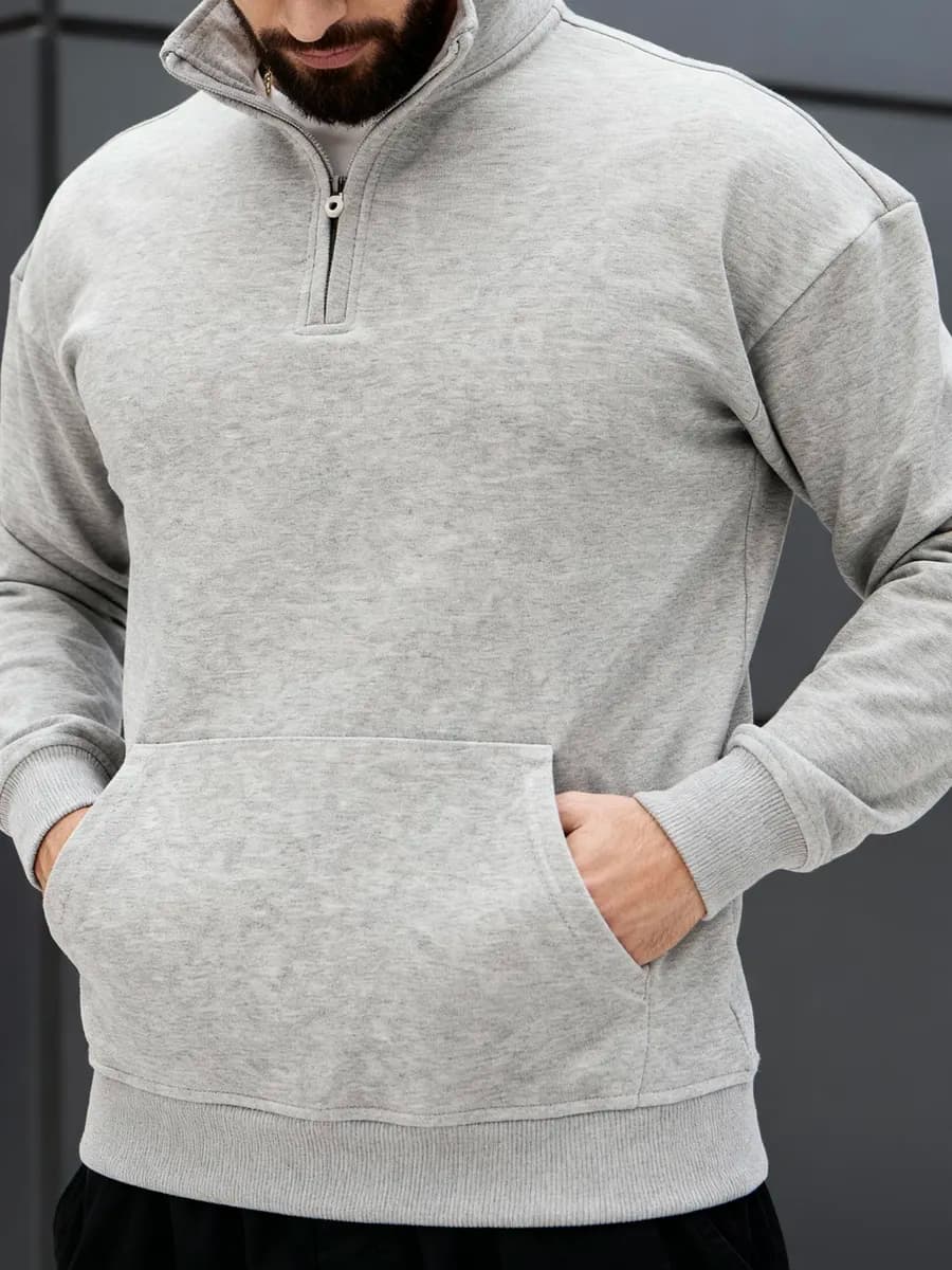 Джемпер полузамок свитшот кофта с карманом old money