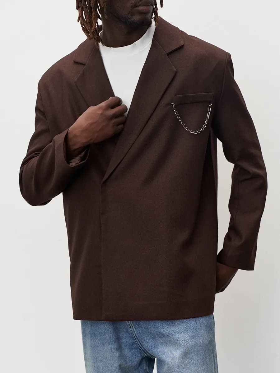 Оверсайз пиджак под джинсы повседневный молодежный