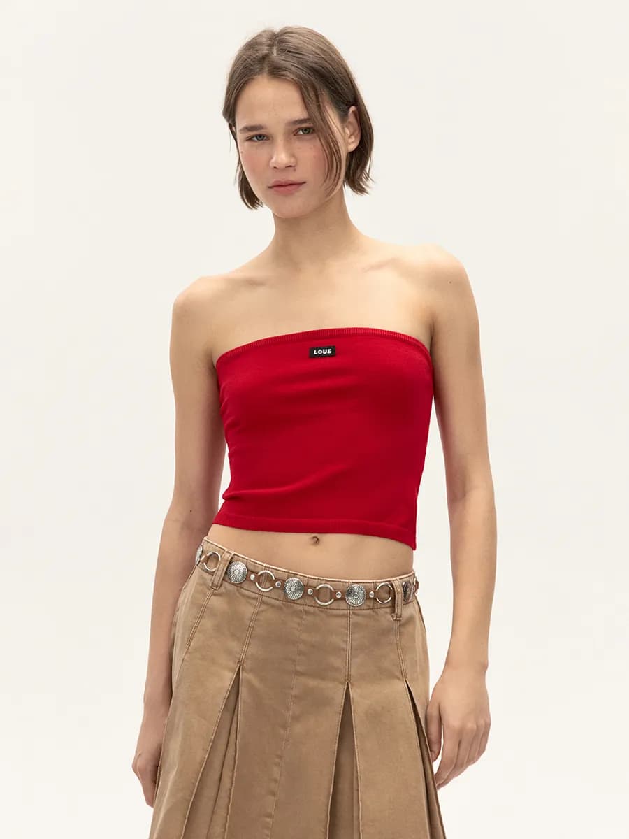 Топ-бандо вязаный с надписью